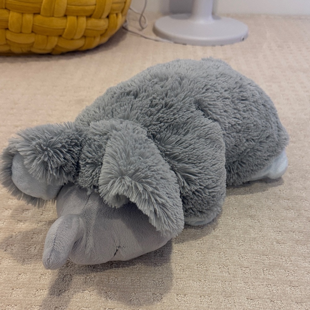Pillow Pet Gray Plush Elephant Pillow